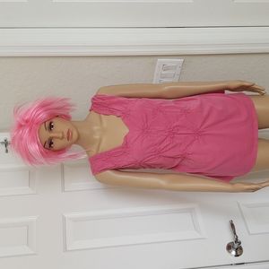 Garnet Hill Rosy V Neck Sleeveless Top